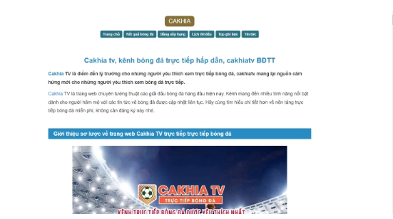 Cakhia TV - Trang web xem bóng đá chất lượng cao