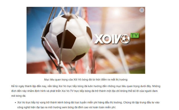 Xoivotv - Nền tảng bóng đá có chất lượng video siêu ấn tượng